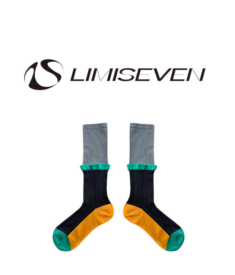 LIMISEVEN · Contrast Patchwork Mid-Calf Socks