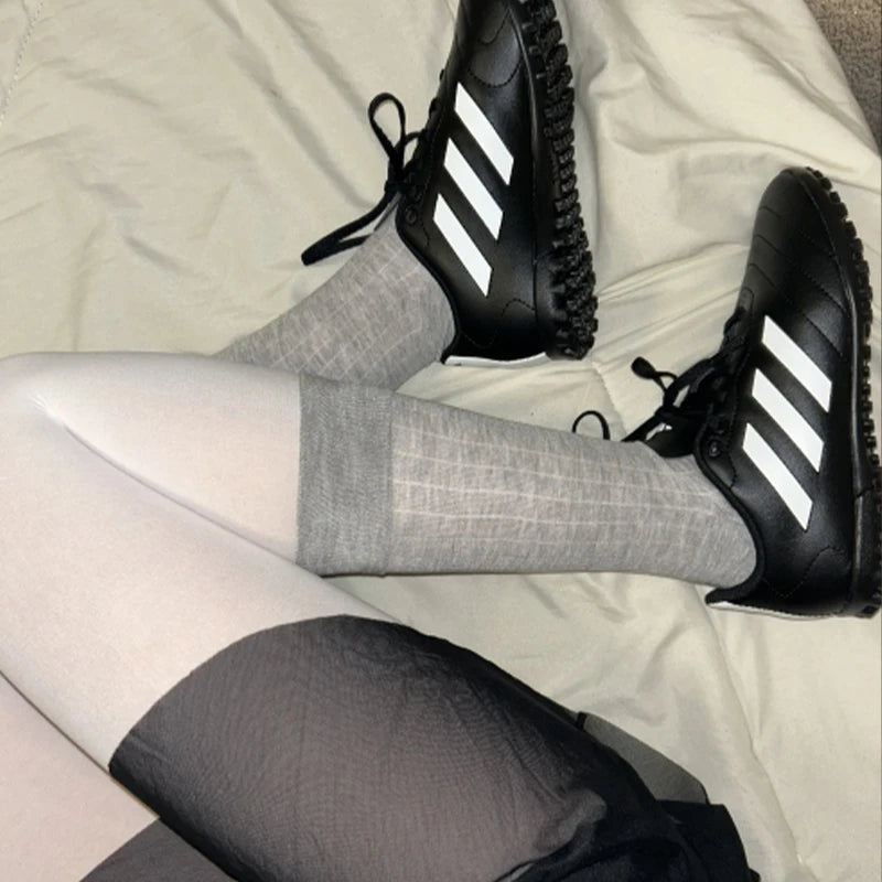 LIMISEVEN · Everyday Solid-Color Ribbed Mid-Calf Socks