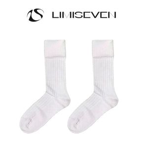 LIMISEVEN · Everyday Solid-Color Ribbed Mid-Calf Socks