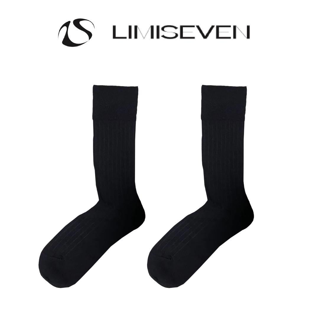 LIMISEVEN · Everyday Solid-Color Ribbed Mid-Calf Socks