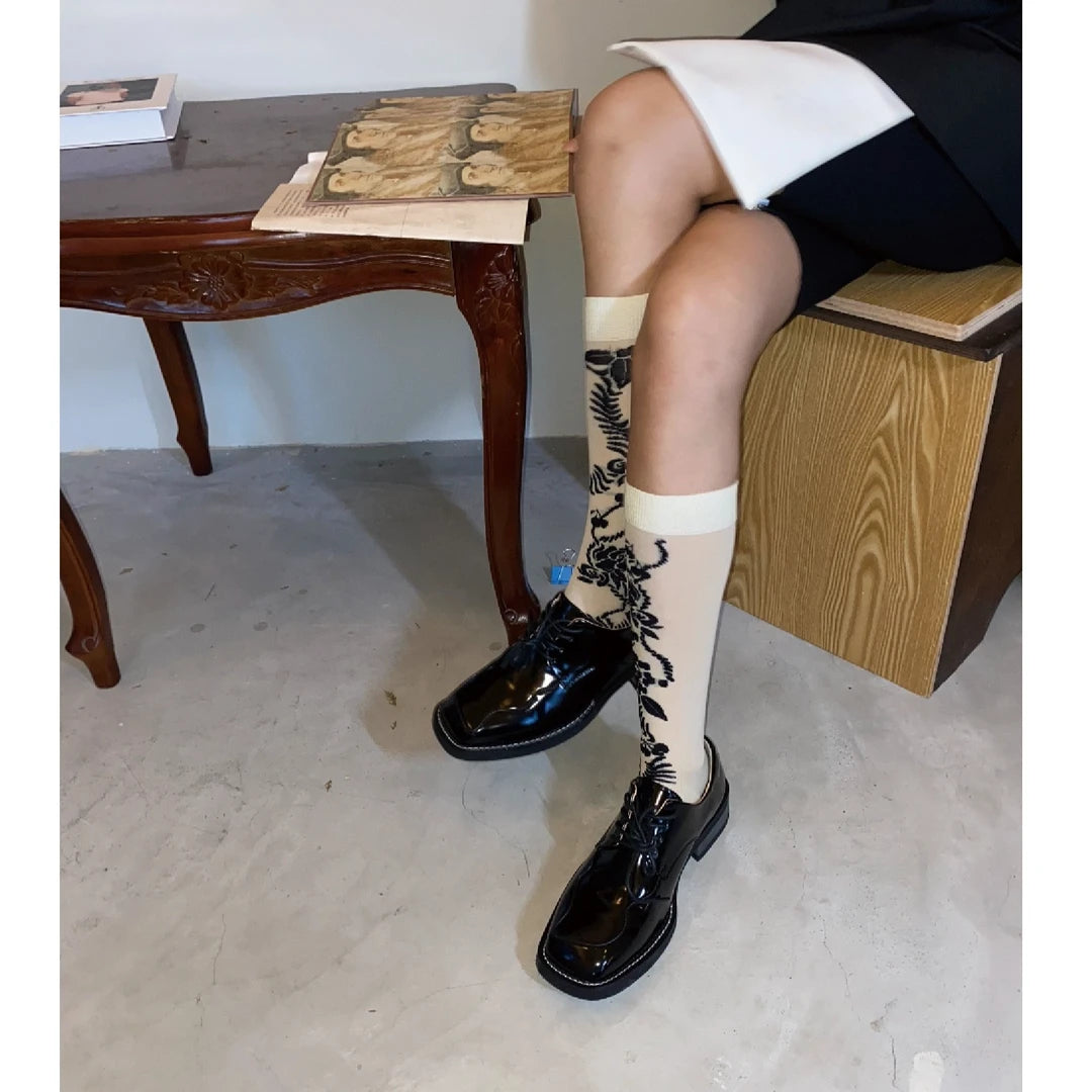 LIMISEVEN · Vintage Chinese Floral Lightweight Socks