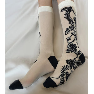 LIMISEVEN · Vintage Chinese Floral Lightweight Socks