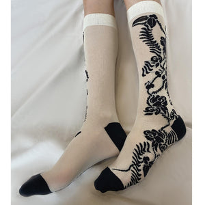 LIMISEVEN · Vintage Chinese Floral Lightweight Socks