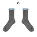LIMISEVEN · Color-Block Double-Cuff Mid-Calf Socks