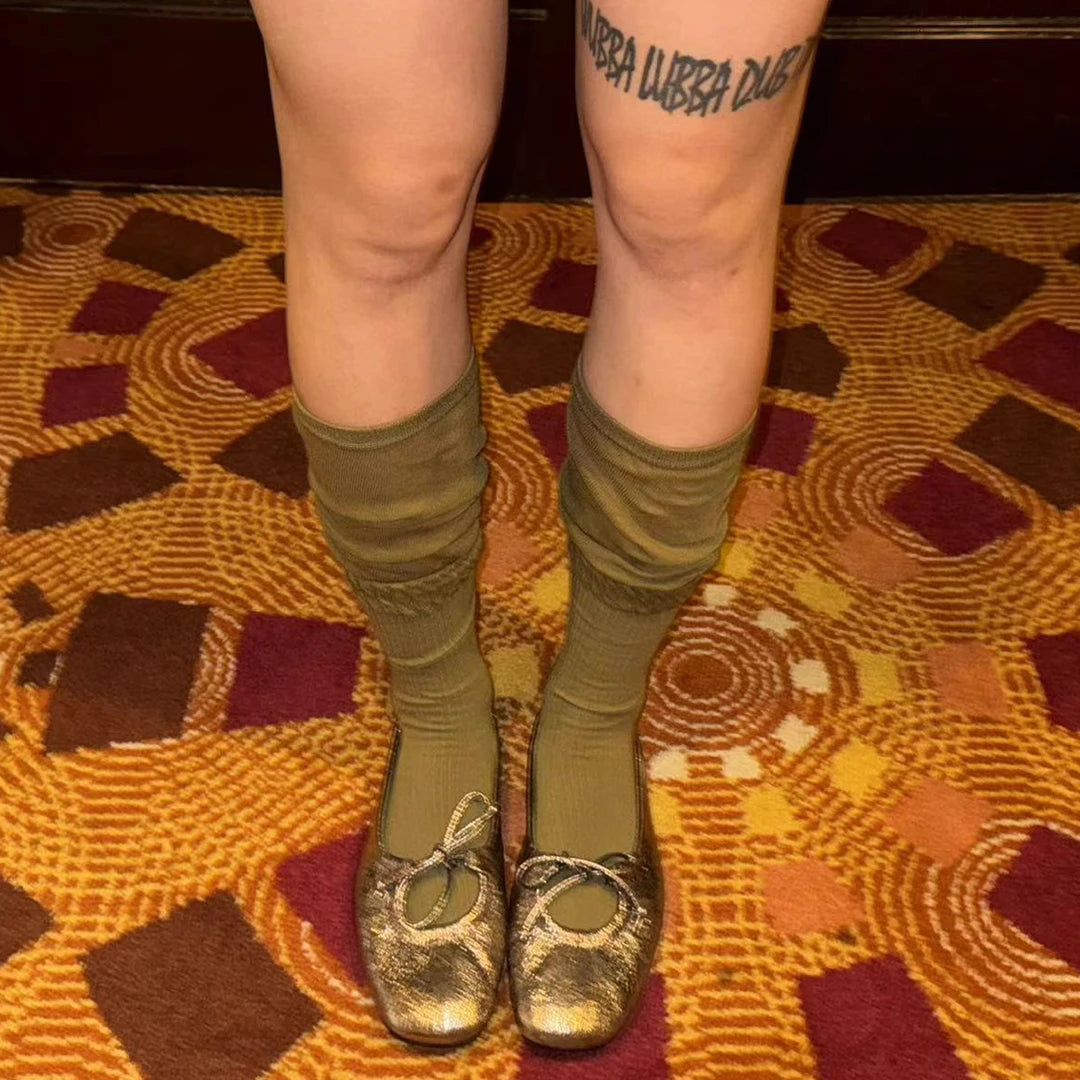 LIMISEVEN · Double-Cuff Knee-High Slouch Socks