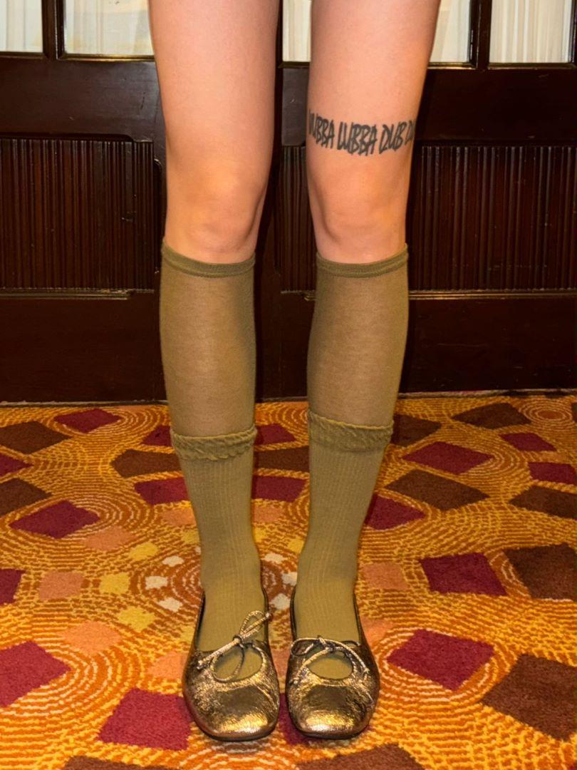 LIMISEVEN · Double-Cuff Knee-High Slouch Socks