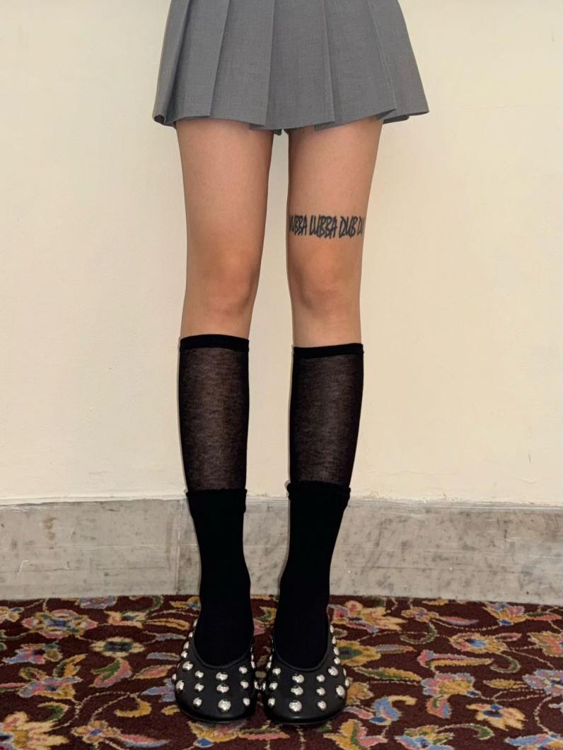 LIMISEVEN · Double-Cuff Knee-High Slouch Socks