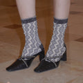 LIMISEVEN · Vintage Metallic Diamond Pattern Socks