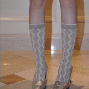 LIMISEVEN · Vintage Metallic Diamond Pattern Socks