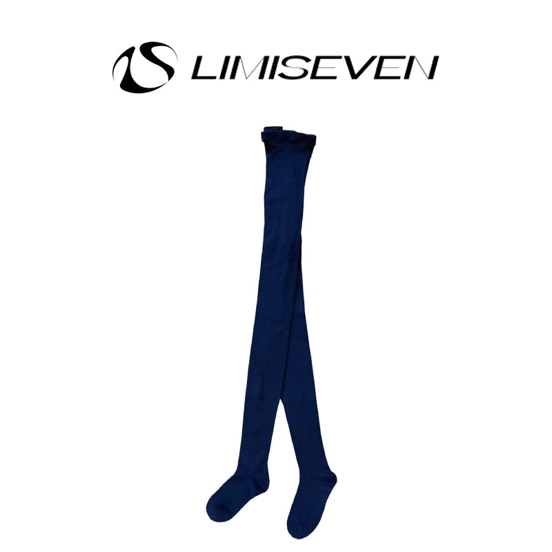 LIMISEVEN · Vintage Solid-Color Ribbed Tights