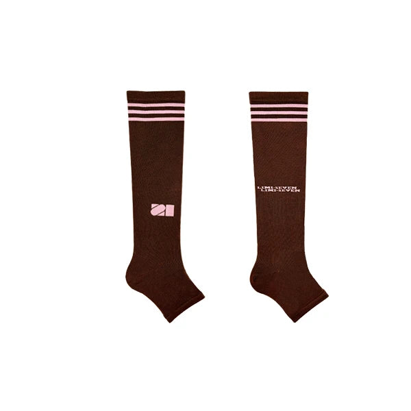 LIMISEVEN · Vintage Solid-Color Stripe-Trim Leg Warmers
