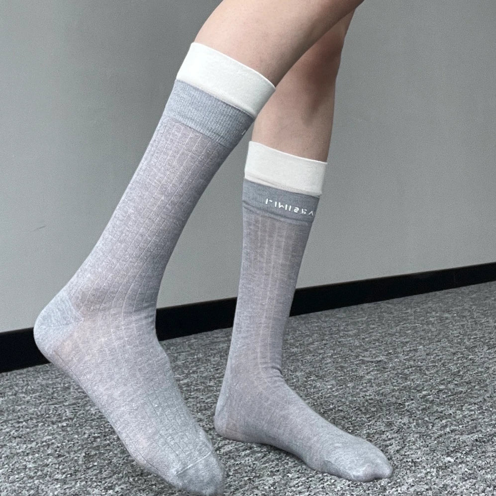 LIMISEVEN · 3D Letter Double-Layer Knee-High Socks