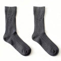 LIMISEVEN · Distressed Ribbed Mid-Calf Socks