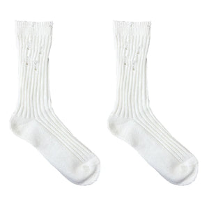 LIMISEVEN · Distressed Ribbed Mid-Calf Socks