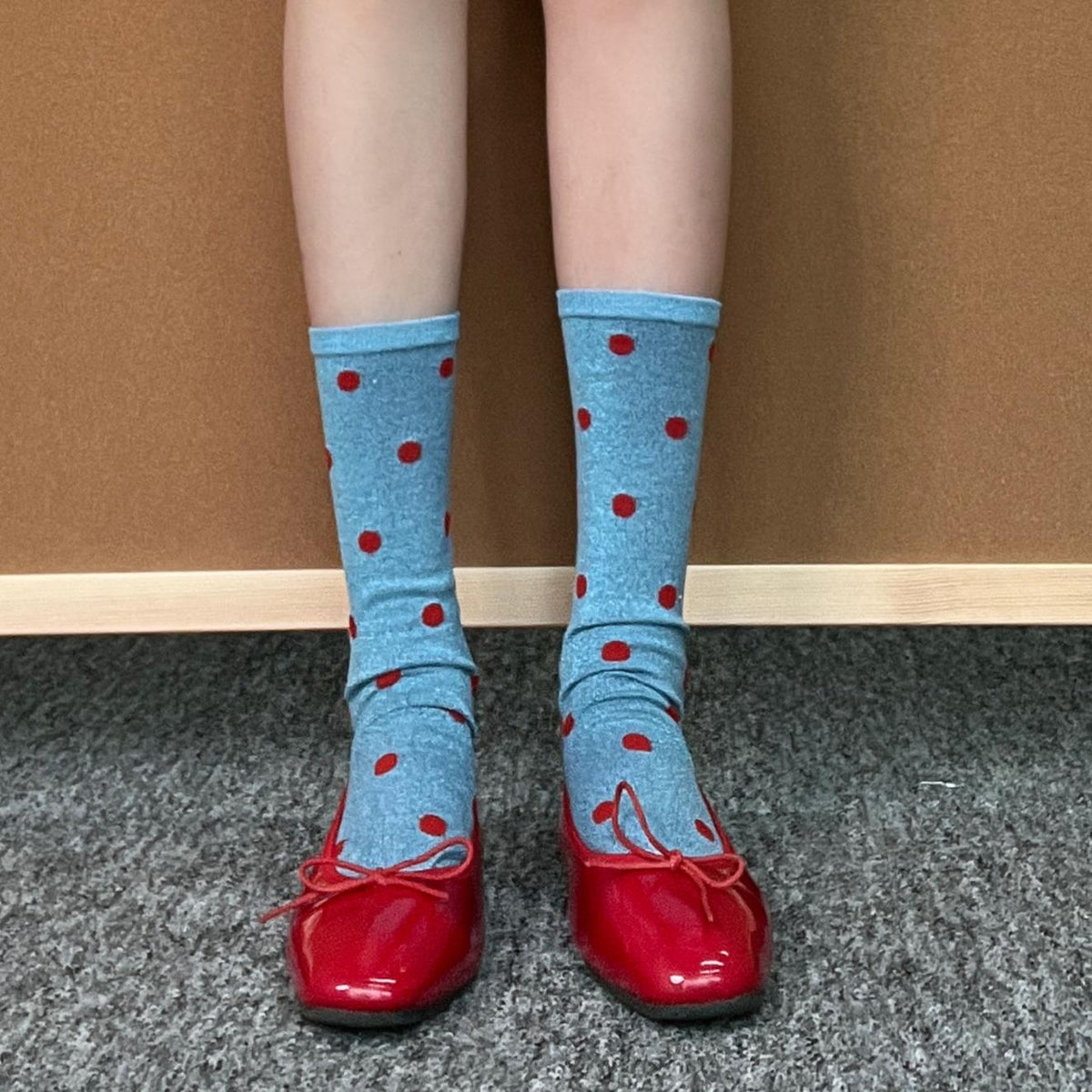 LIMISEVEN · Silky Polka Dot Mid-Calf Socks