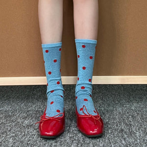 LIMISEVEN · Silky Polka Dot Mid-Calf Socks