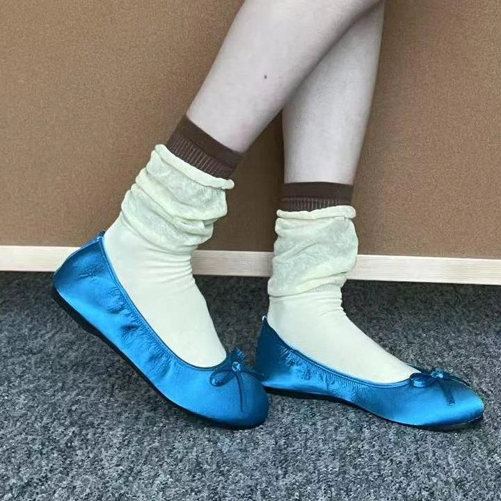 LIMISEVEN · Solid-Color Ribbed Socks with Layered Cuffs