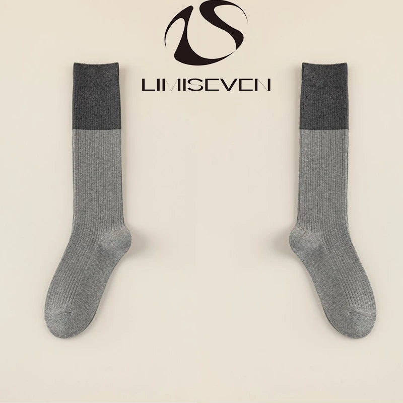 LIMISEVEN · Color-Block Ribbed Knee-High Socks