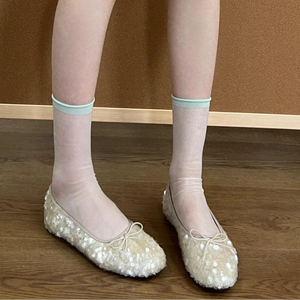 LIMISEVEN · Sheer-Cuff Colorful Mid-Calf Socks