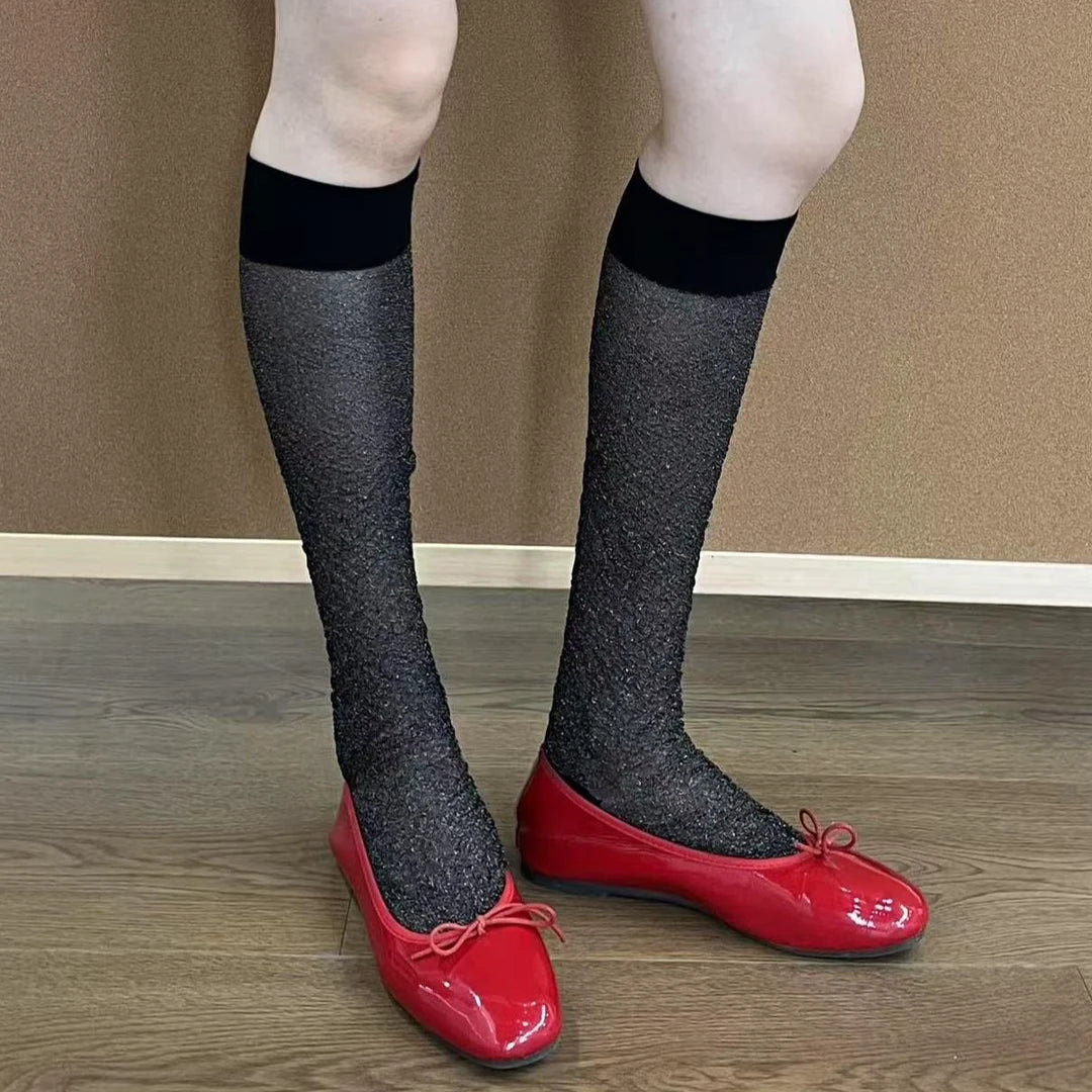 LIMISEVEN · Shimmer Knee-High Slouch Socks