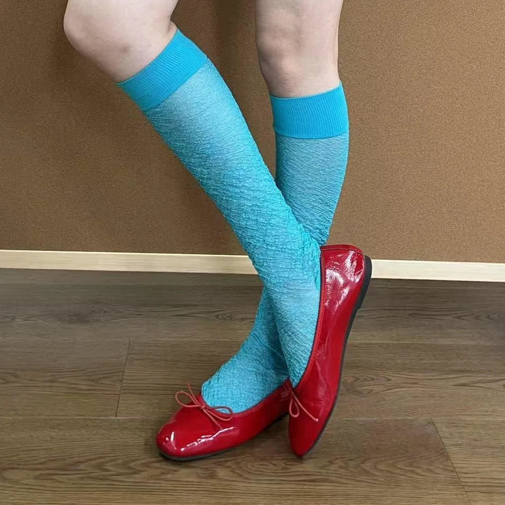 LIMISEVEN · Shimmer Knee-High Slouch Socks