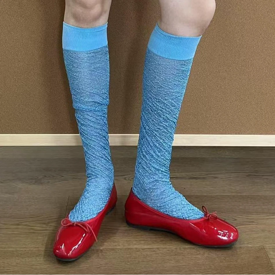 LIMISEVEN · Shimmer Knee-High Slouch Socks