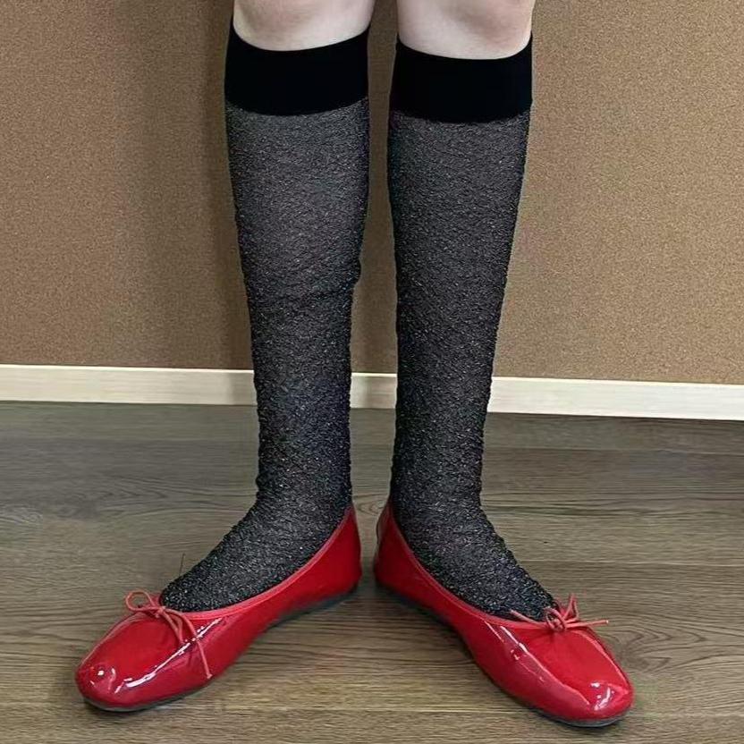 LIMISEVEN · Shimmer Knee-High Slouch Socks