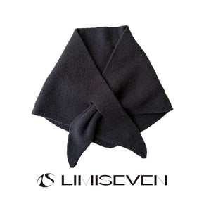 LIMISEVEN · Solid-Color Cross-Through Knit Triangle Scarf
