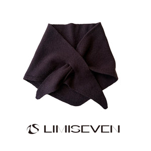 LIMISEVEN · Solid-Color Cross-Through Knit Triangle Scarf
