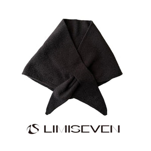 LIMISEVEN · Solid-Color Cross-Through Knit Triangle Scarf