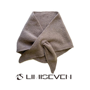 LIMISEVEN · Solid-Color Cross-Through Knit Triangle Scarf