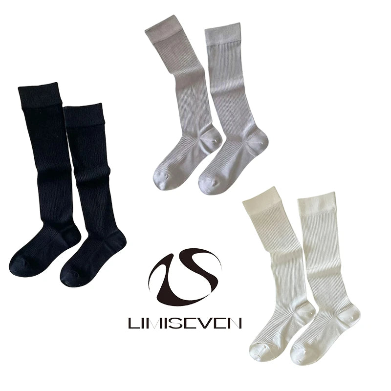 LIMISEVEN · Lightweight Solid-Color Calf Slouch Socks