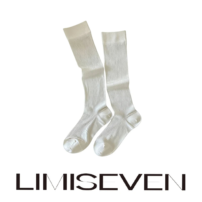 LIMISEVEN · Lightweight Solid-Color Calf Slouch Socks