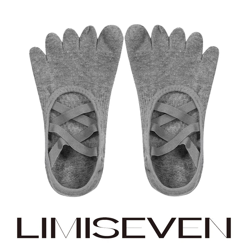 LIMISEVEN · Double Cross-Strap Non-Slip Five-Toe Socks