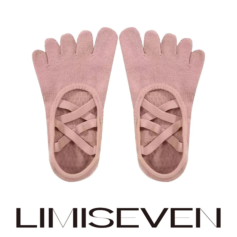LIMISEVEN · Double Cross-Strap Non-Slip Five-Toe Socks