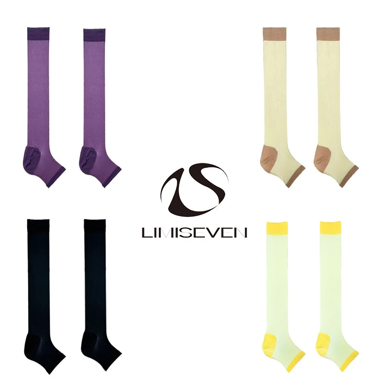 LIMISEVEN · Lightweight Color-Block Compression Slouch Socks