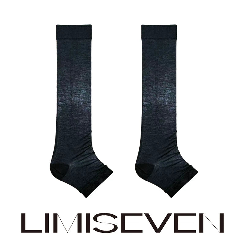 LIMISEVEN · Sheer Solid-Color Half-Foot Slouch Socks
