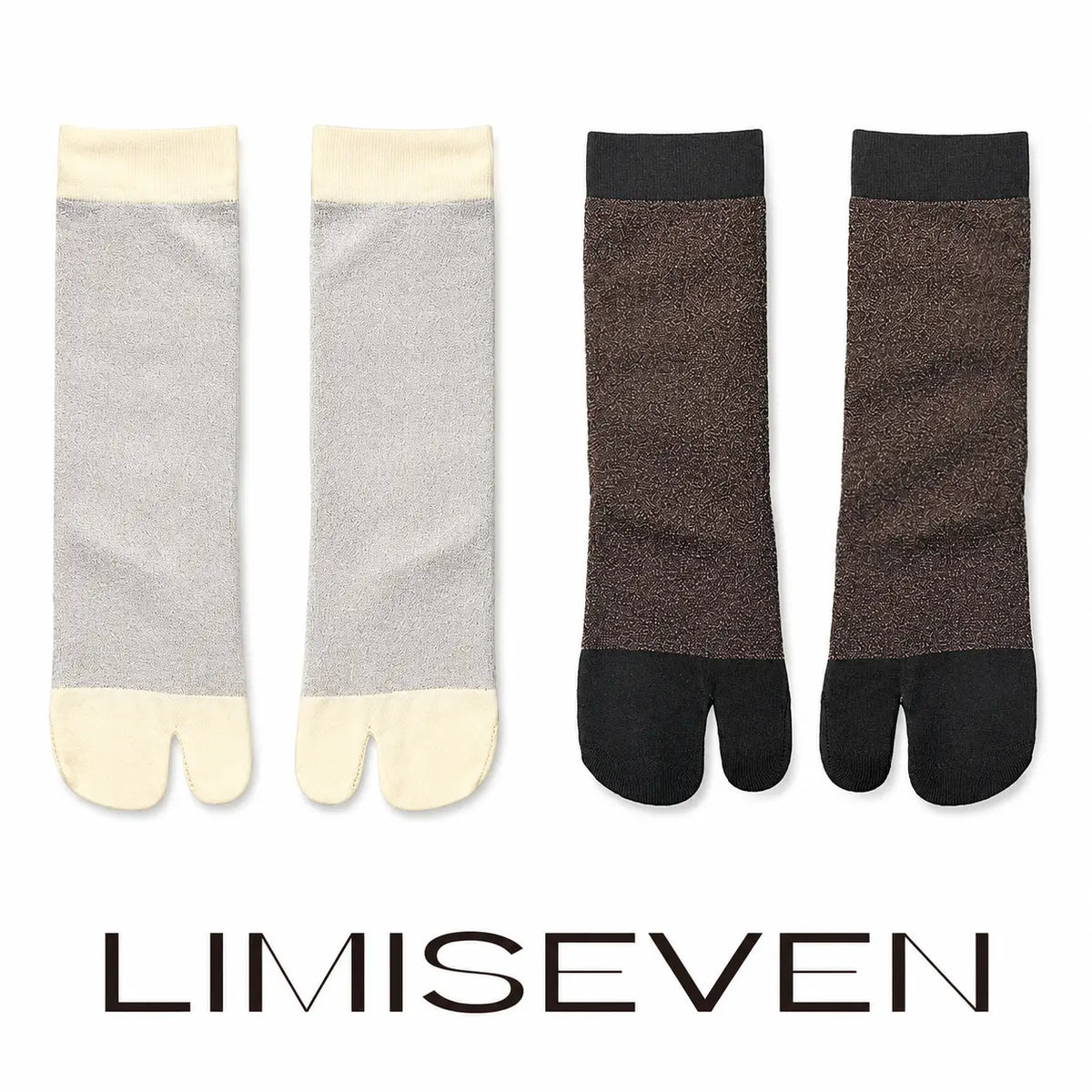LIMISEVEN · Metallic Patchwork Shimmer Split-Toe Socks
