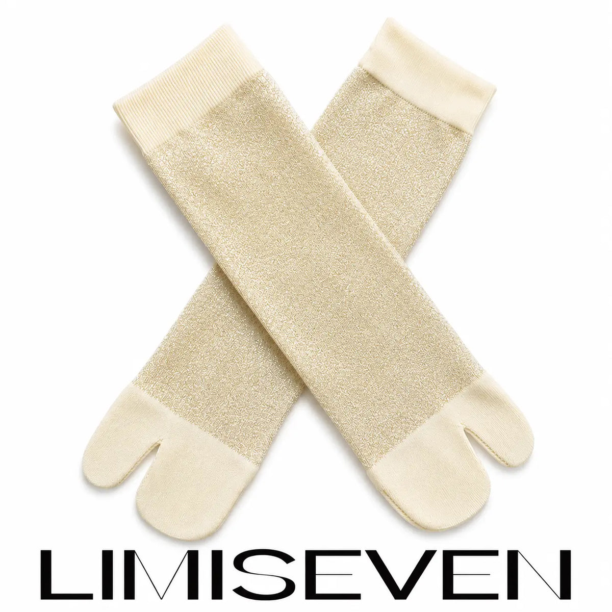 LIMISEVEN · Metallic Patchwork Shimmer Split-Toe Socks