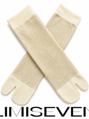 LIMISEVEN · Metallic Patchwork Shimmer Split-Toe Socks