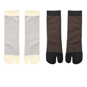 LIMISEVEN · Metallic Patchwork Shimmer Split-Toe Socks