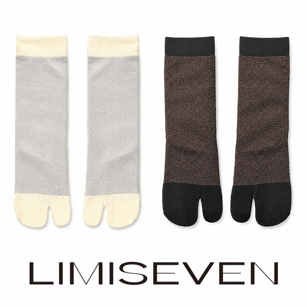 LIMISEVEN · Metallic Patchwork Shimmer Split-Toe Socks