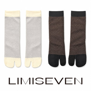 LIMISEVEN · Metallic Patchwork Shimmer Split-Toe Socks