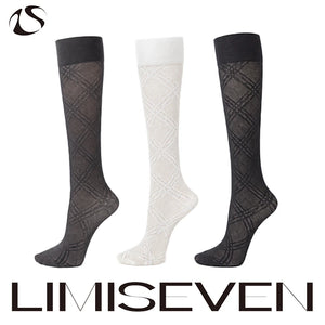LIMISEVEN · Lightweight Openwork Diamond Knee-High Socks