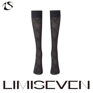 LIMISEVEN · Lightweight Openwork Diamond Knee-High Socks