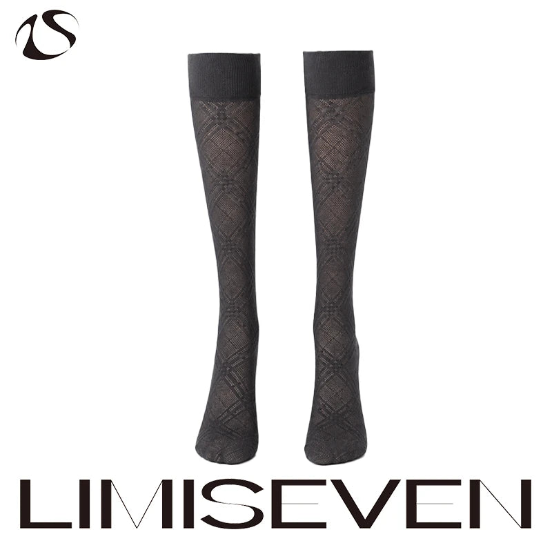 LIMISEVEN · Lightweight Openwork Diamond Knee-High Socks