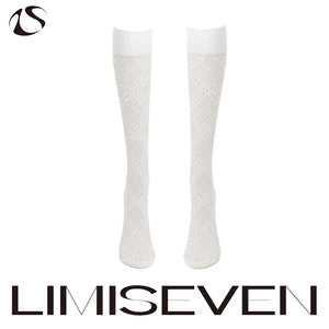 LIMISEVEN · Lightweight Openwork Diamond Knee-High Socks