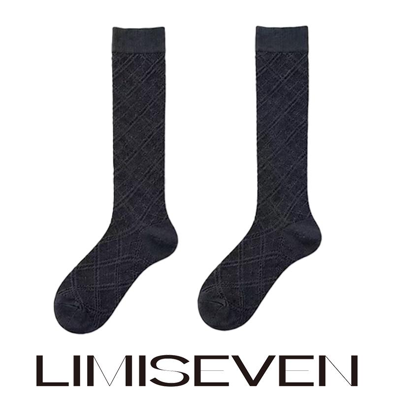 LIMISEVEN · Lightweight Openwork Diamond Knee-High Socks