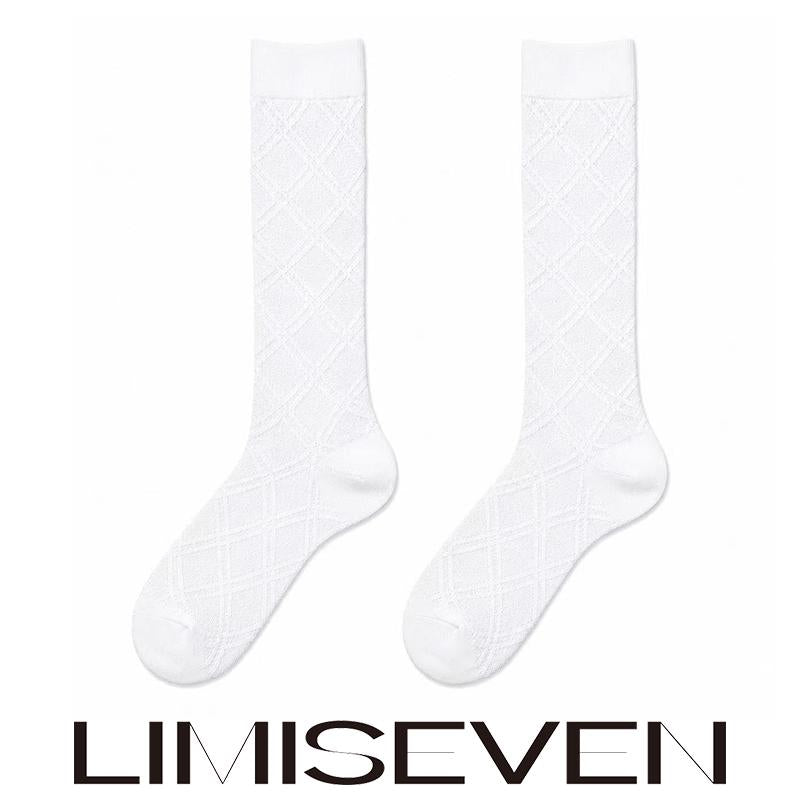 LIMISEVEN · Lightweight Openwork Diamond Knee-High Socks