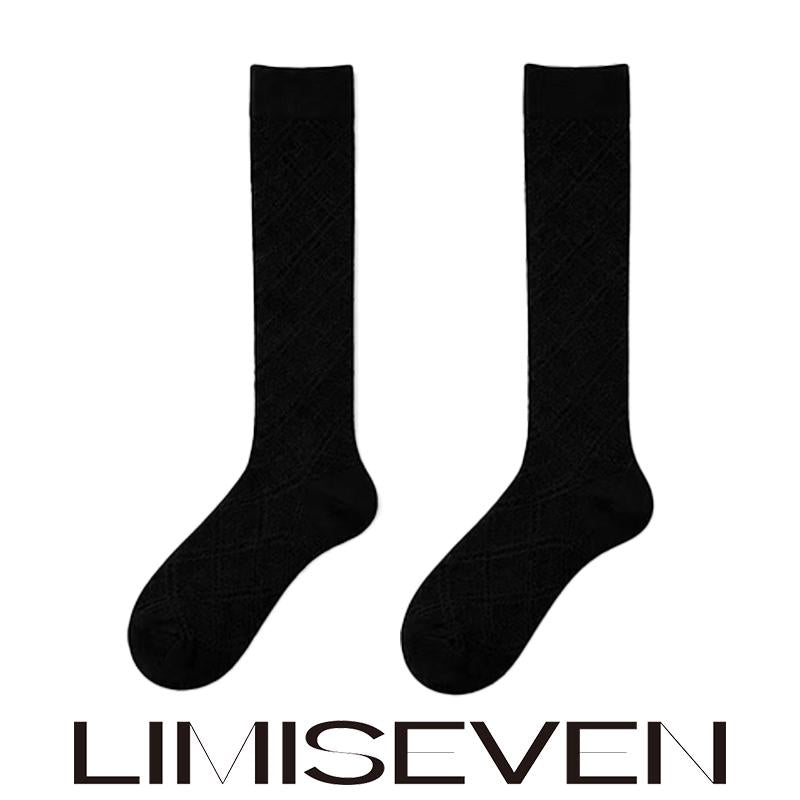 LIMISEVEN · Lightweight Openwork Diamond Knee-High Socks